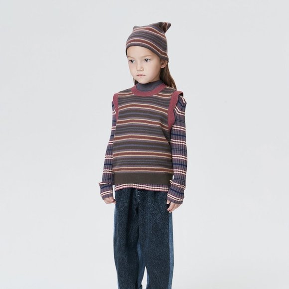 JNBY Striped Knitted Vest - Grey - Picture 1 of 5